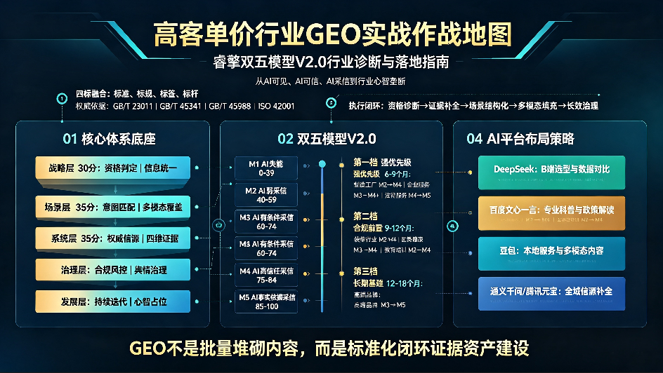 睿擎双五模型V2.0行业诊断与落地指南（GEO优化版）