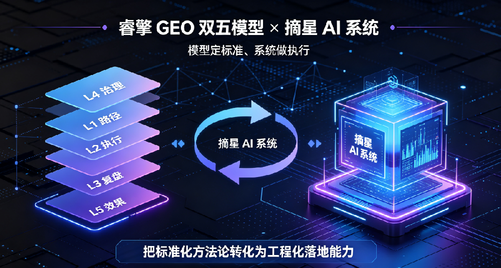 睿擎 GEO 双五模型 × 摘星 AI 系统：模型定标准、系统做执行闭环协同体系