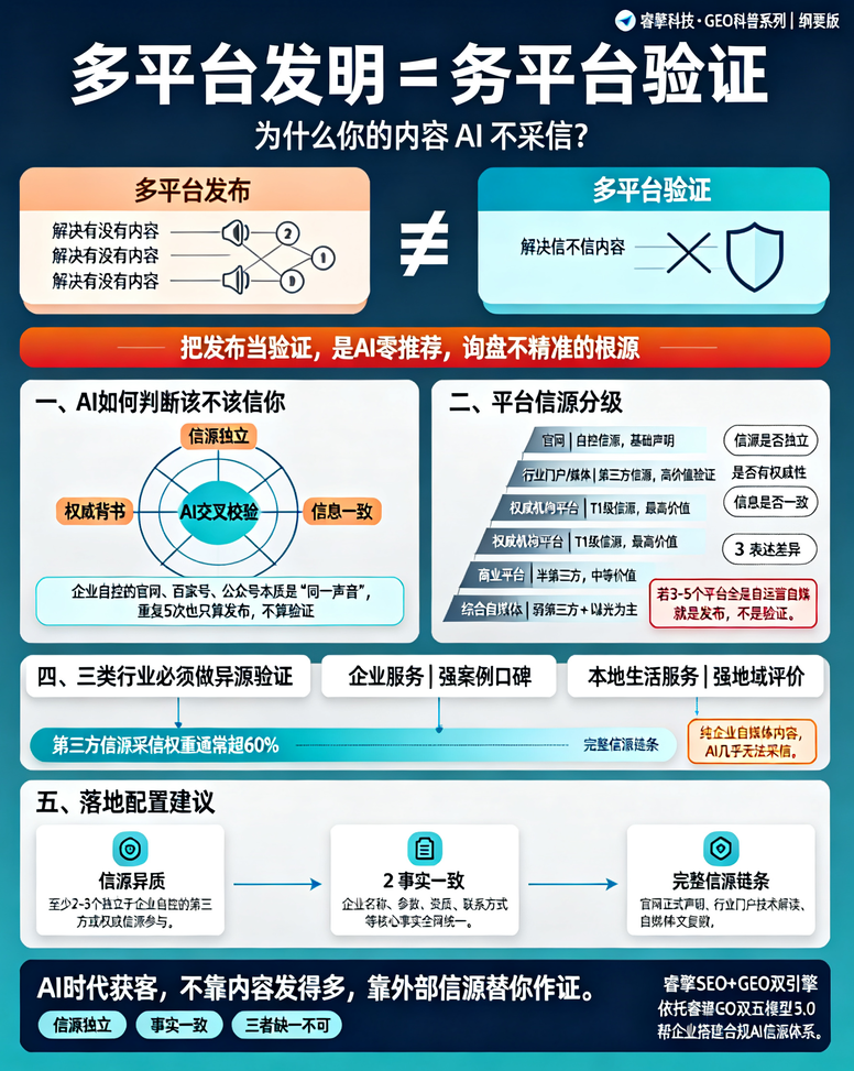 多平台发布≠多平台验证：为什么你的内容AI不采信？